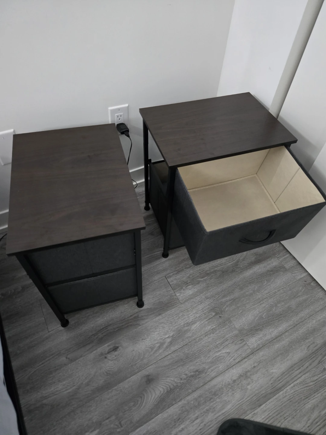 2x Nightstand with Fabric Drawers - photo 2