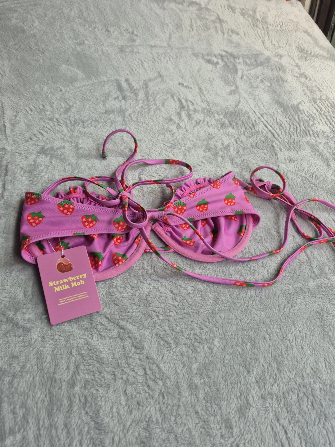 Strawberry Milk Mob Pink Bikini Top - photo 5