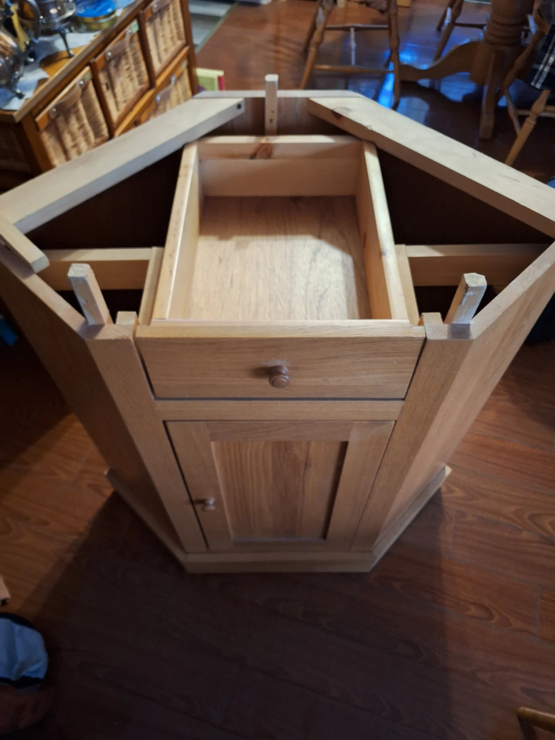 Solid wood Corner Cabinet with Glass Door and Drawers - photo 5