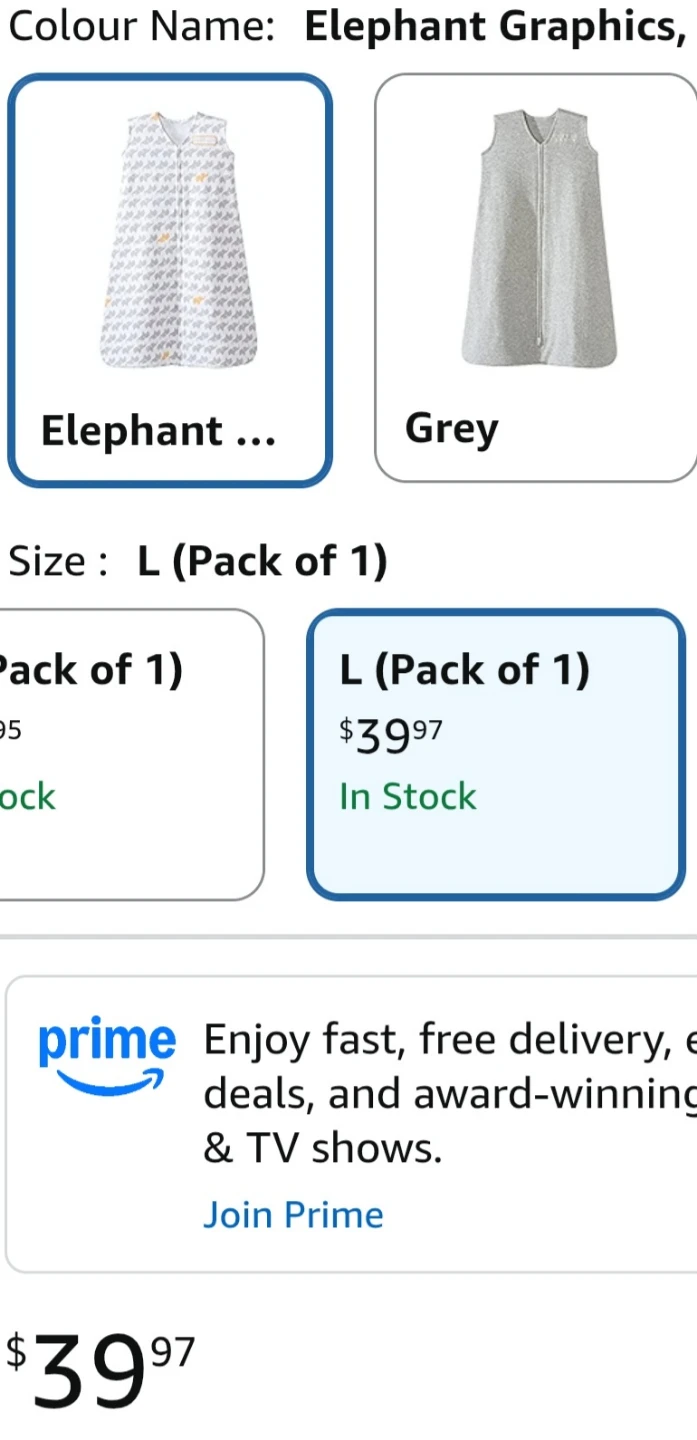 New HALO SleepSack Wearable Blanket - Large, Elephant Graphics - photo 3