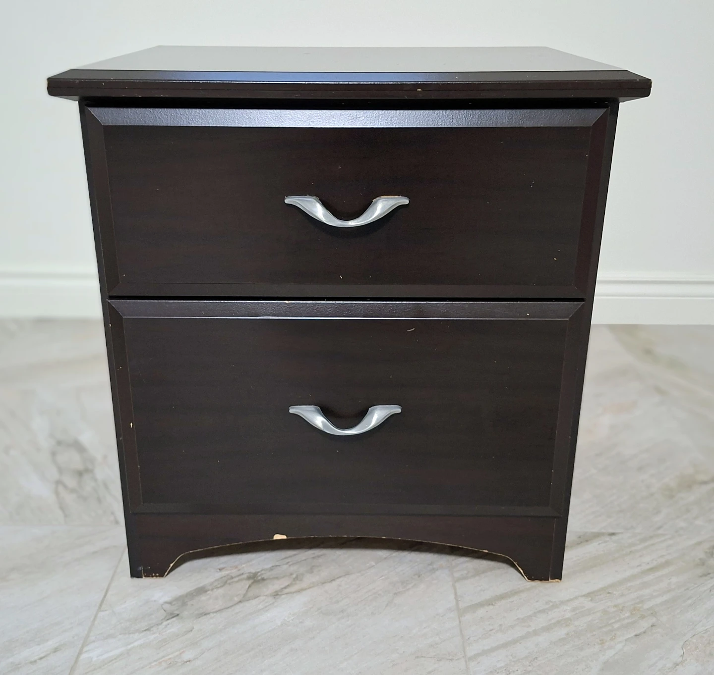 Dark Brown 2-Drawer Nightstand