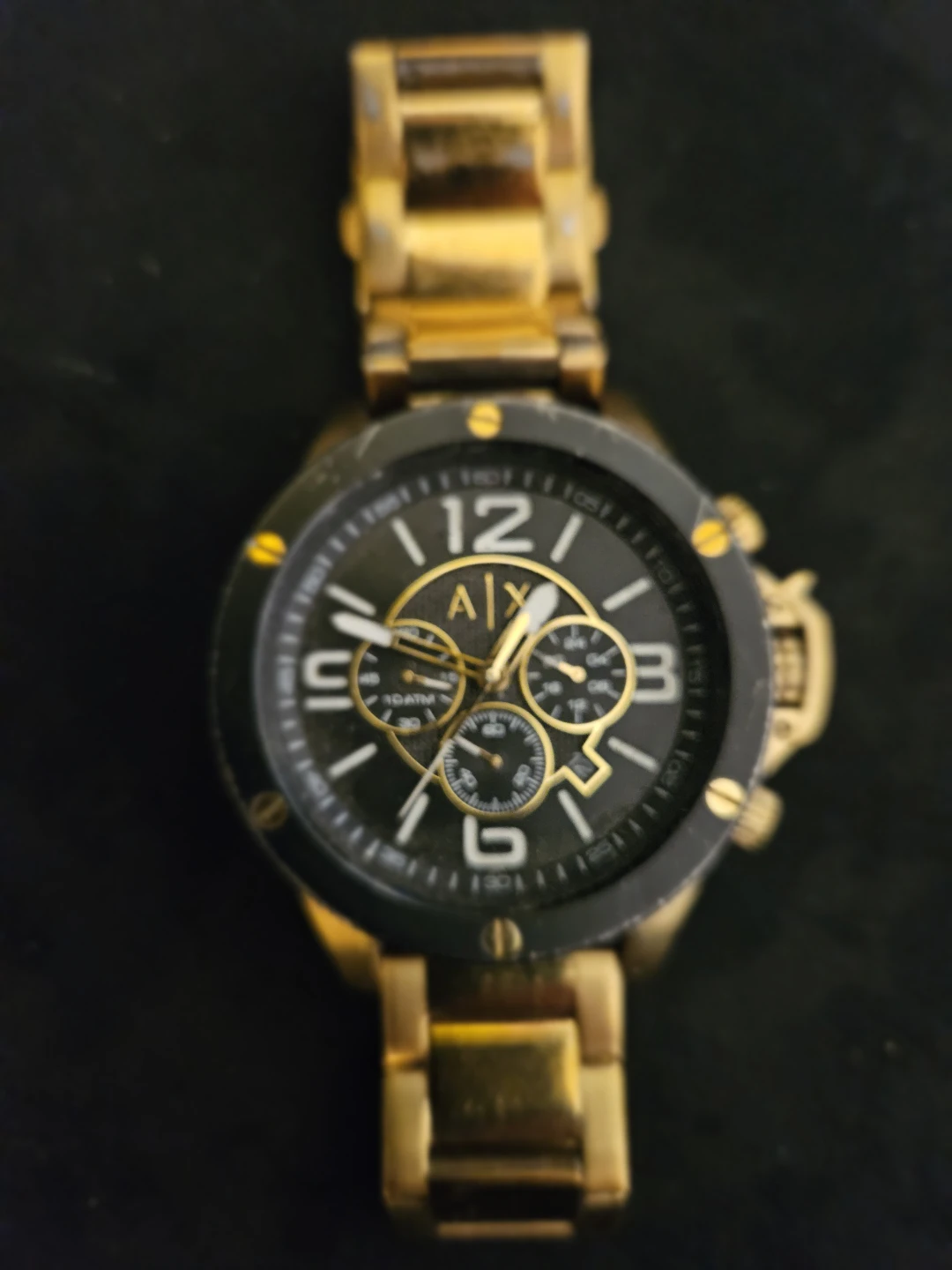 Armani Exchange Gold Tone Chronograph Watch