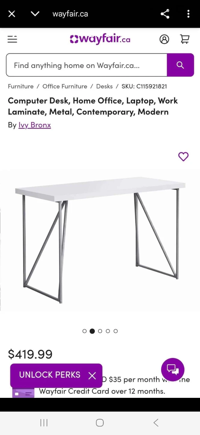 Ivy Bronx White Laminate Computer Desk - photo 4