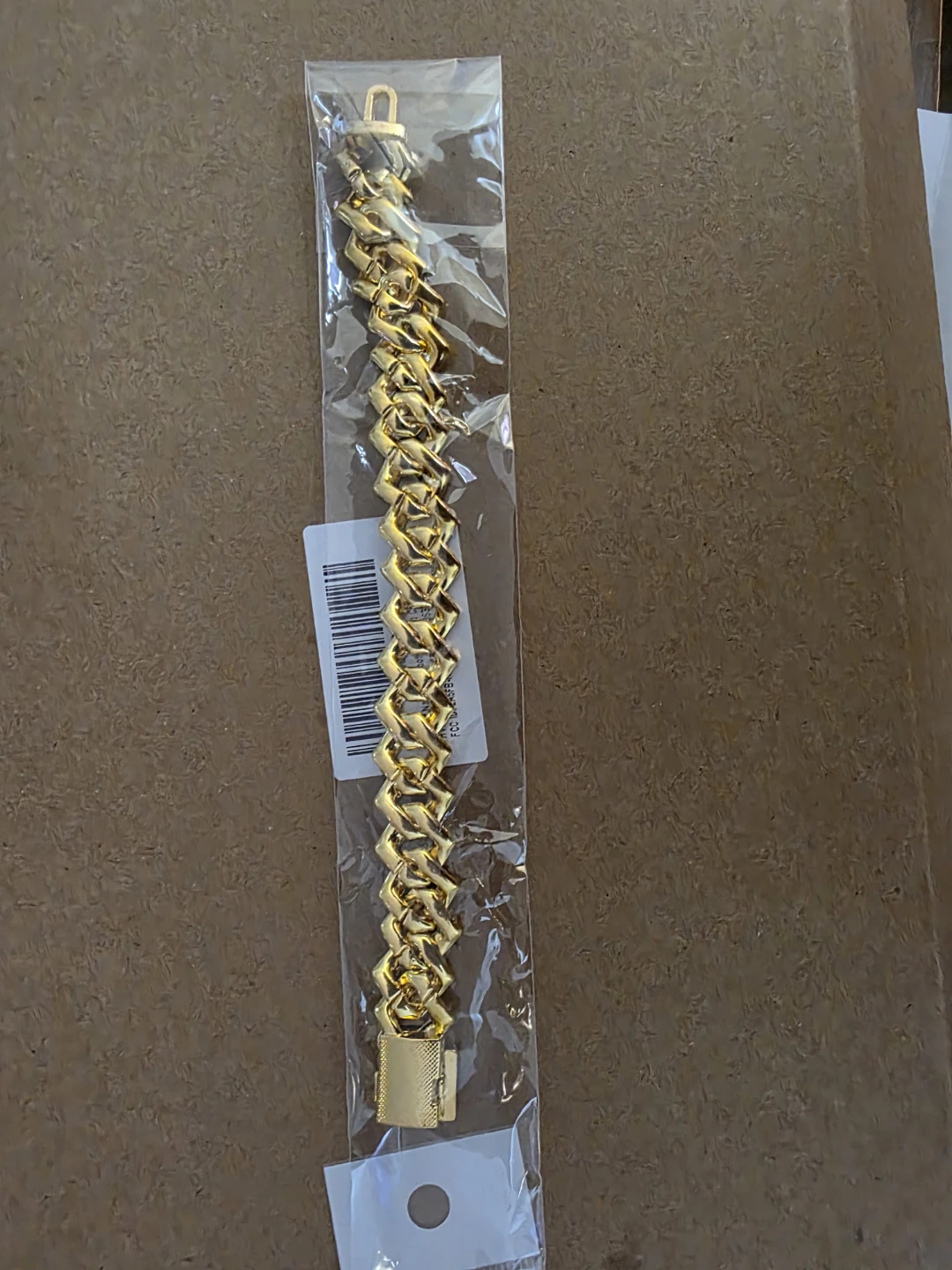 Gold-tone Chain Link Bracelet with Rhinestones - photo 2