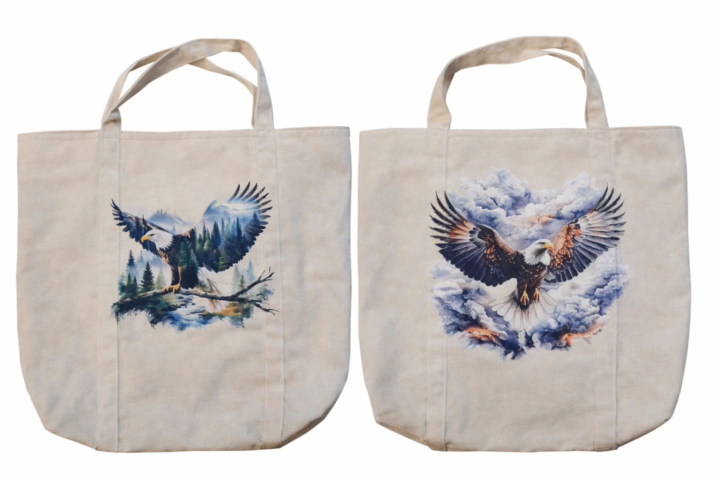 Canvas Tote Bag with Nature & Religious Prints - photo 5