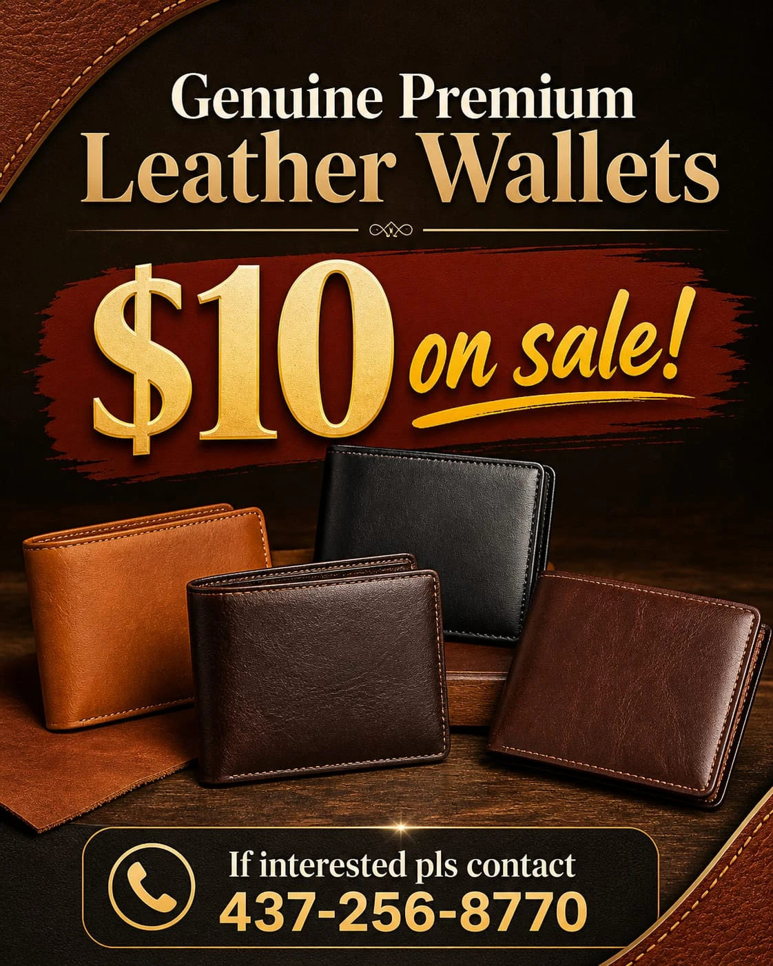 Genuine Premium Leather Wallets - Brown, Black