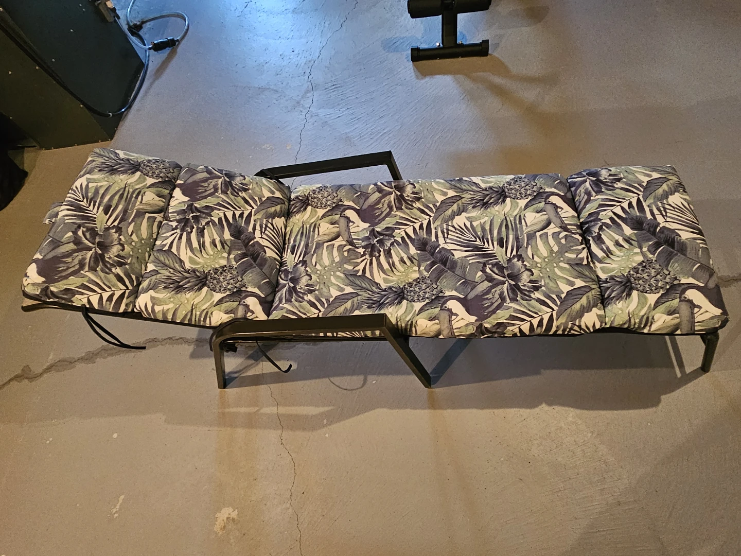 Outdoor Lounge Chair with Tropical Print Cushion - photo 3