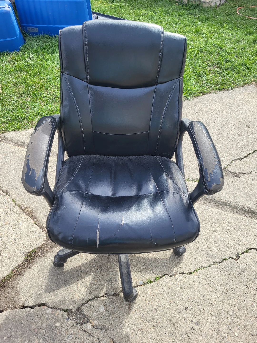 Black Faux Leather Office Chair