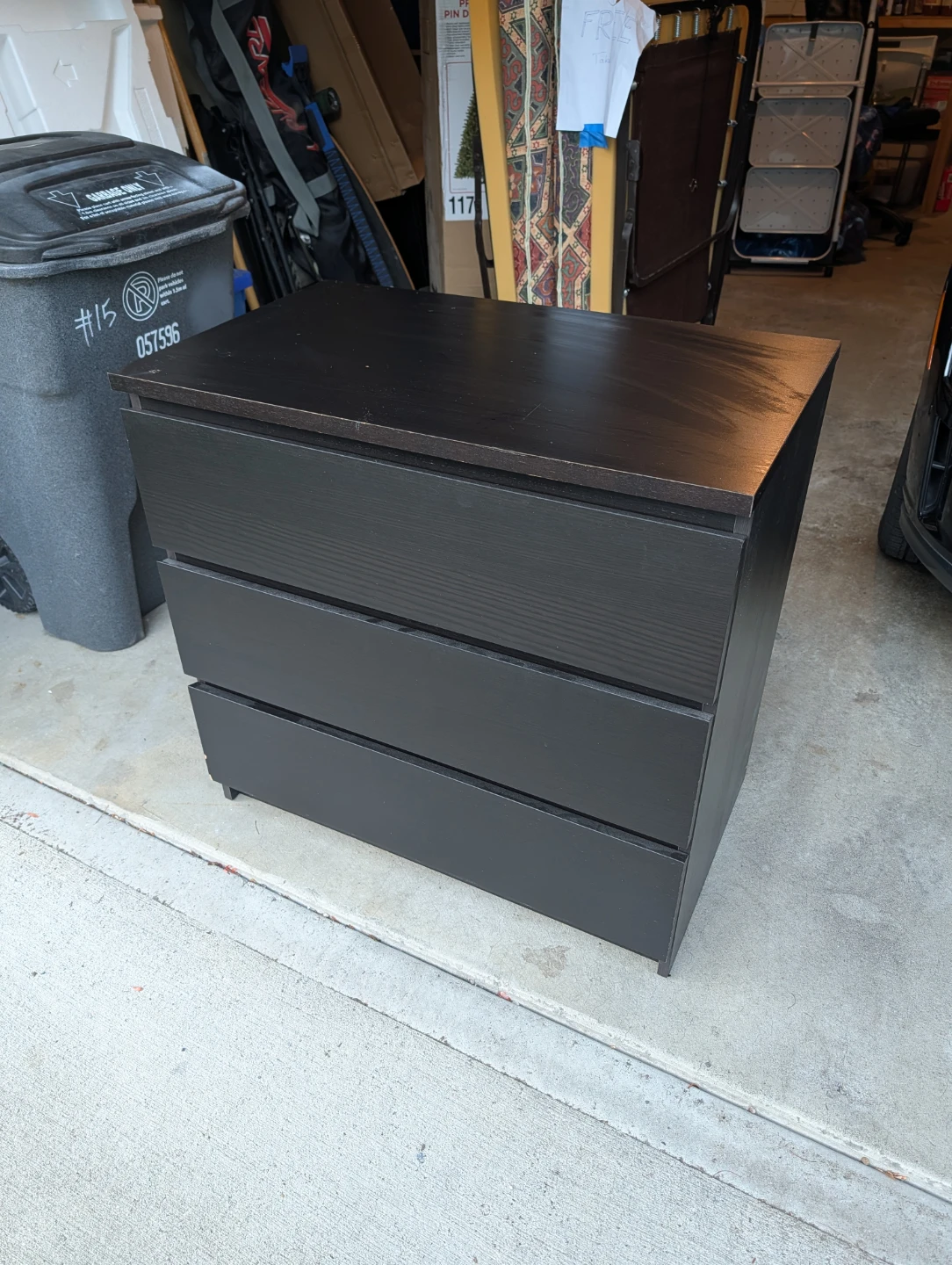 Black 3-Drawer Dresser