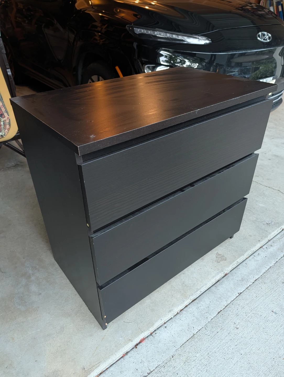 Black 3-Drawer Dresser - photo 2