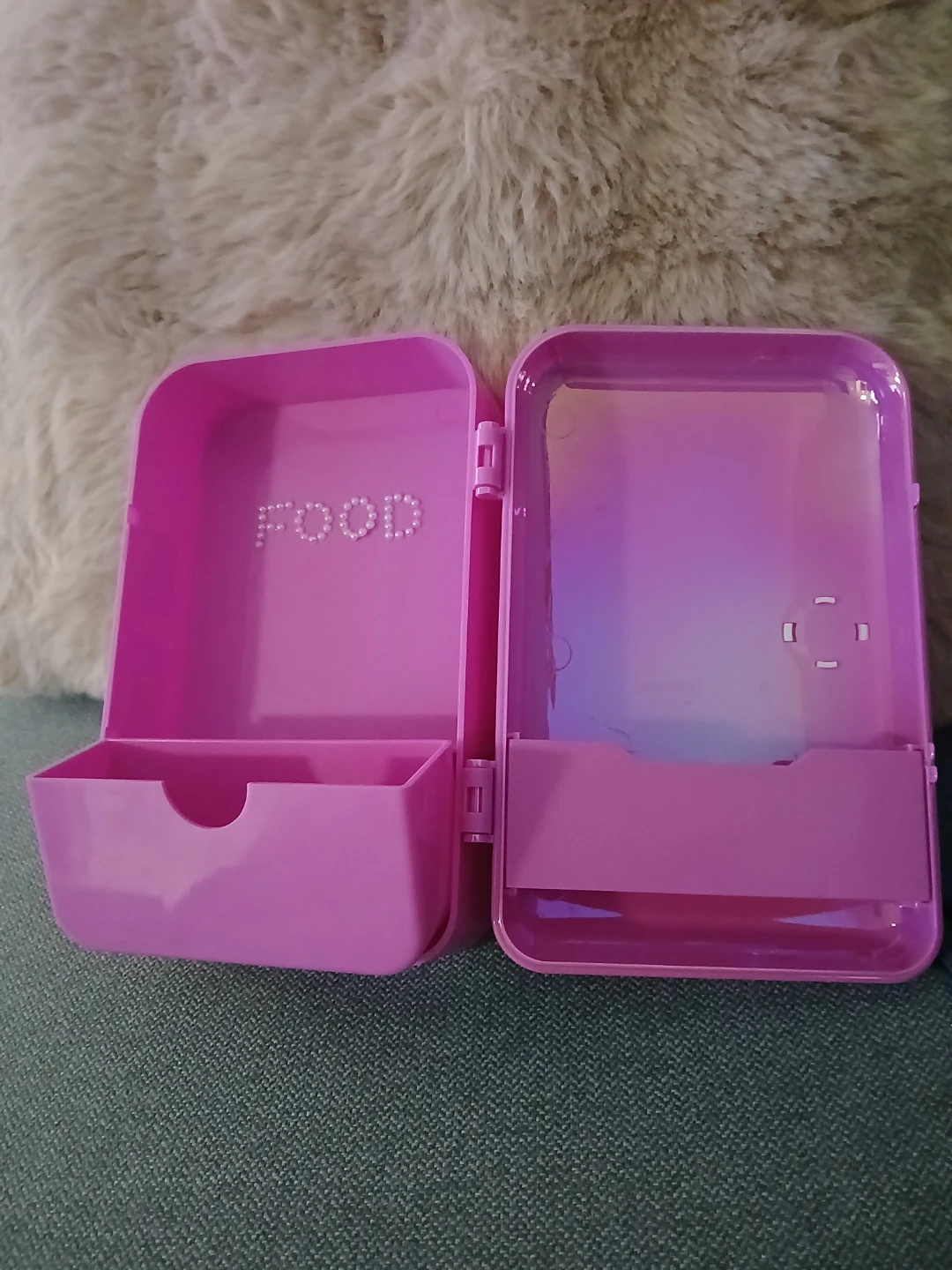 Claire's Pink Mini Fridge Toy with Food Decals - photo 2