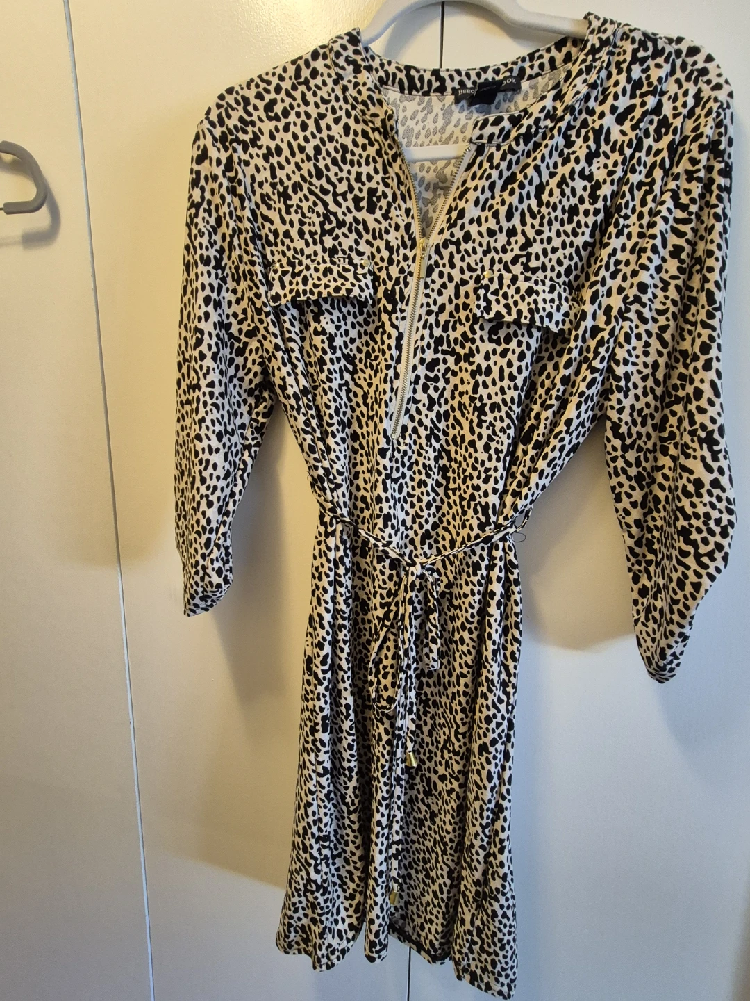Beecher's Brook New York Black & White Leopard Print Dress L/G