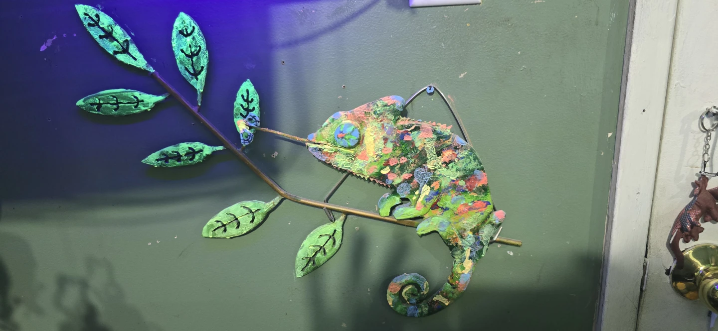 Handmade Metal Chameleon Wall Art