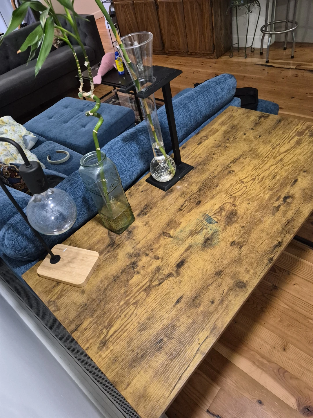 Rustic Woodgrain Side Table - photo 5