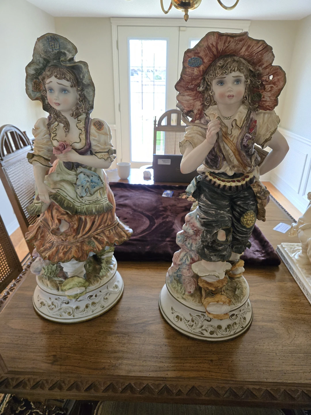 Pair of Vintage capodimonte Porcelain Figurines