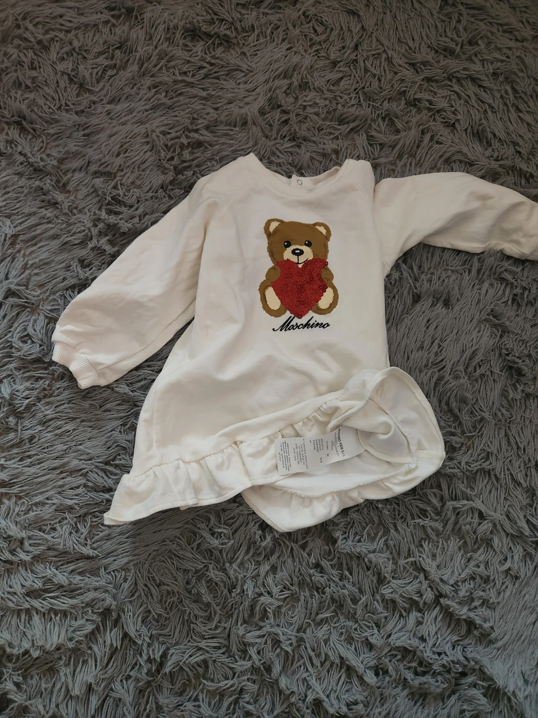Moschino Baby Girls White Teddy Bear Ruffle Dress - photo 3