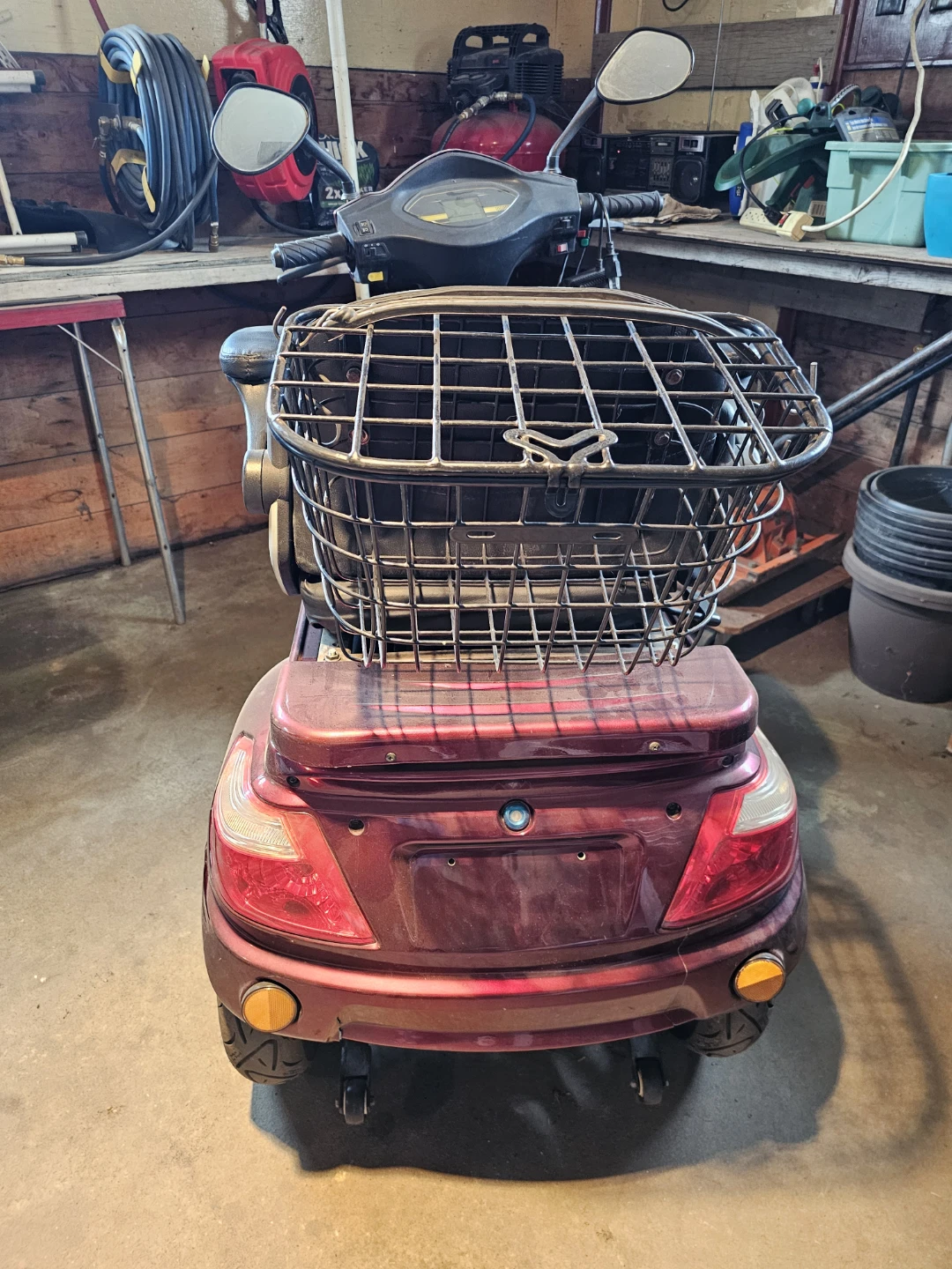 Red 3-Wheel Mobility Scooter with Basket - photo 2
