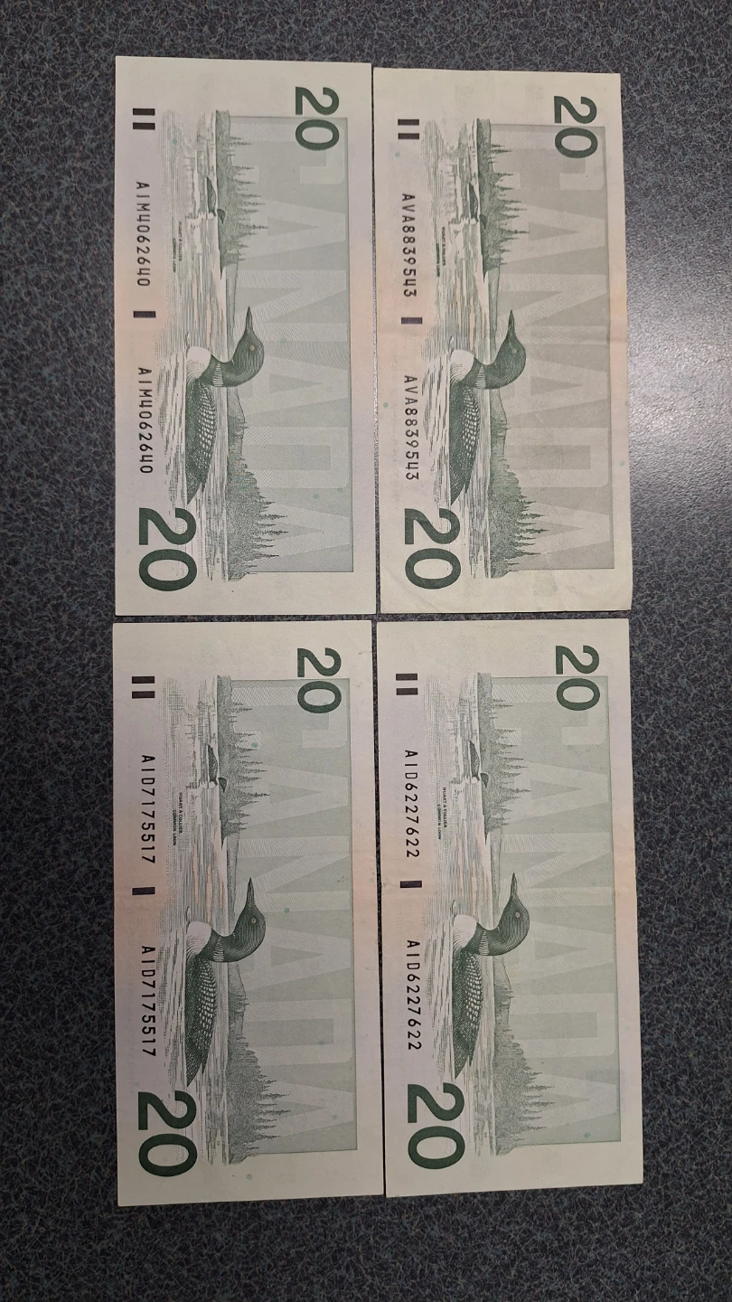 Four Canadian $20 Bills - photo 2