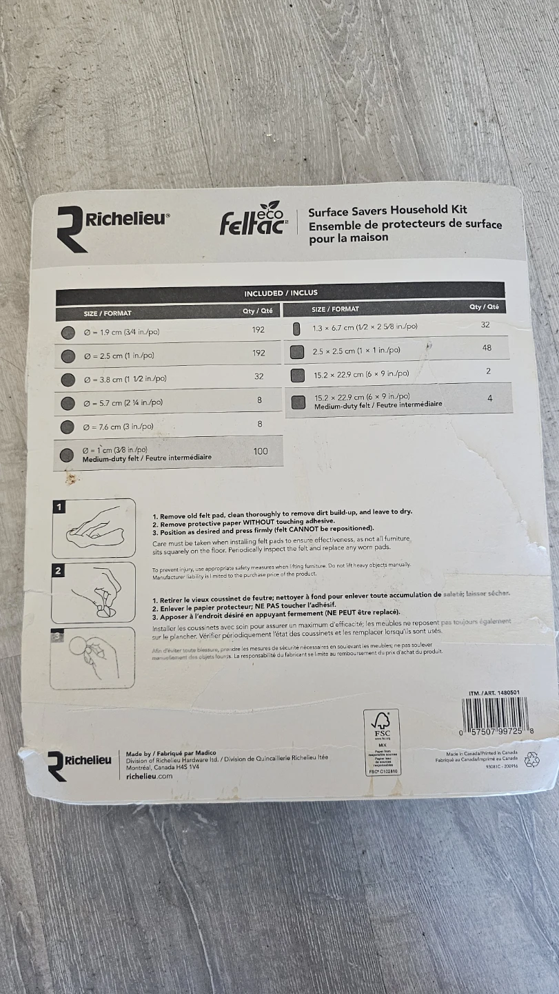Richelieu & Fellic 618-Piece Surface Savers Household Kit - photo 3