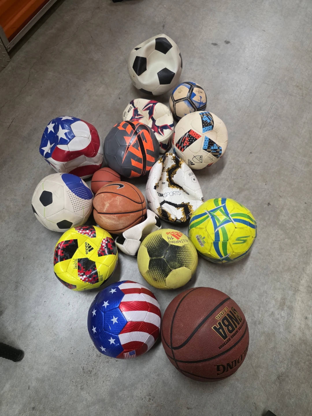 Assorted Soccer Balls and Basketballs