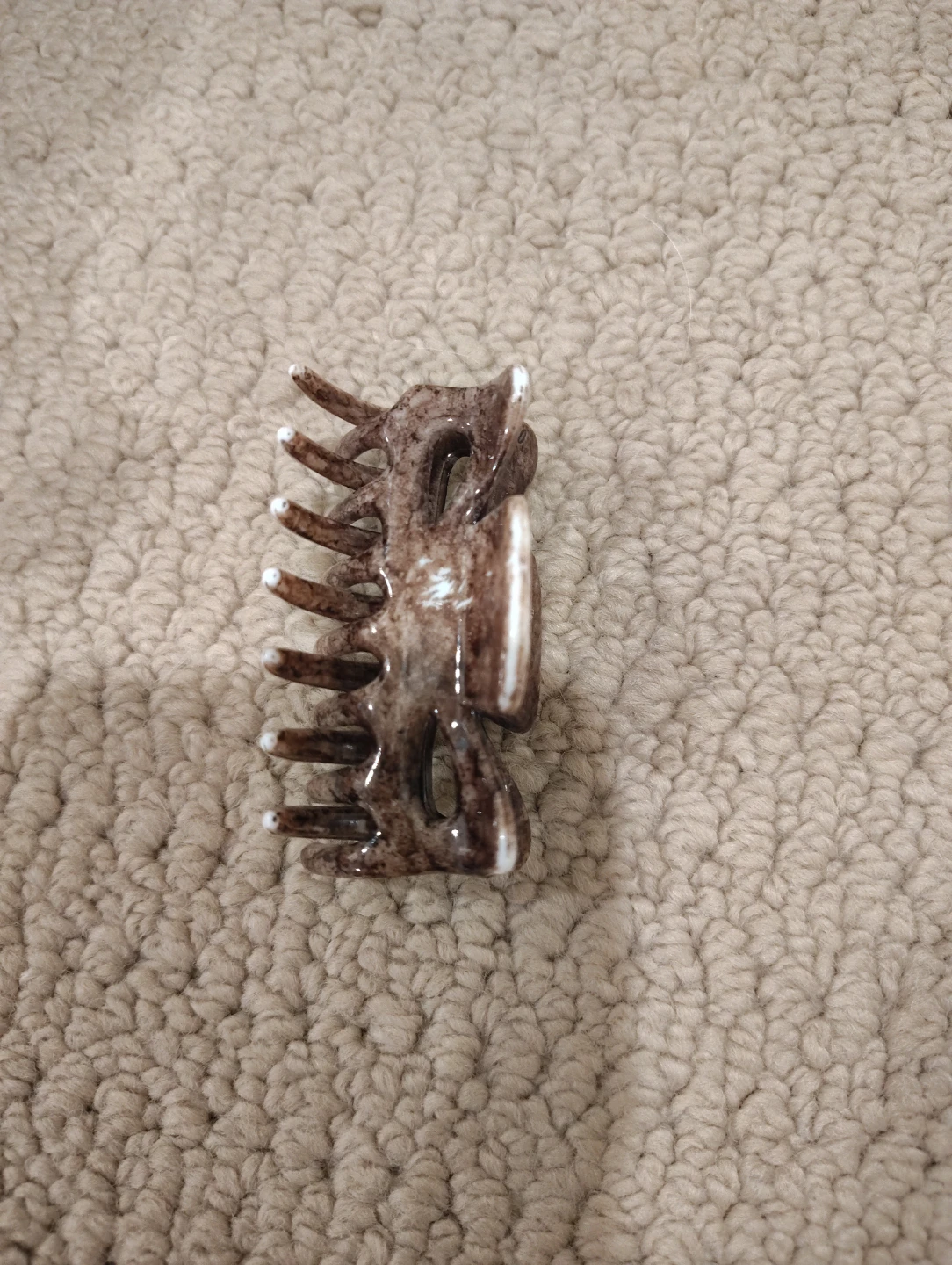 Brown Marble Claw Hair Clip