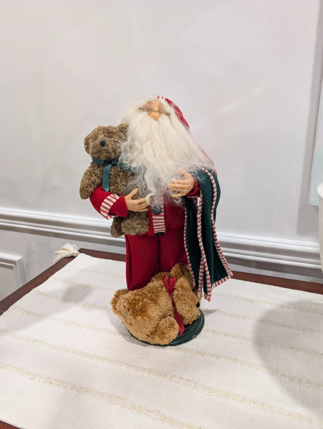 Santa Claus Statue Figure with Teddy Bears