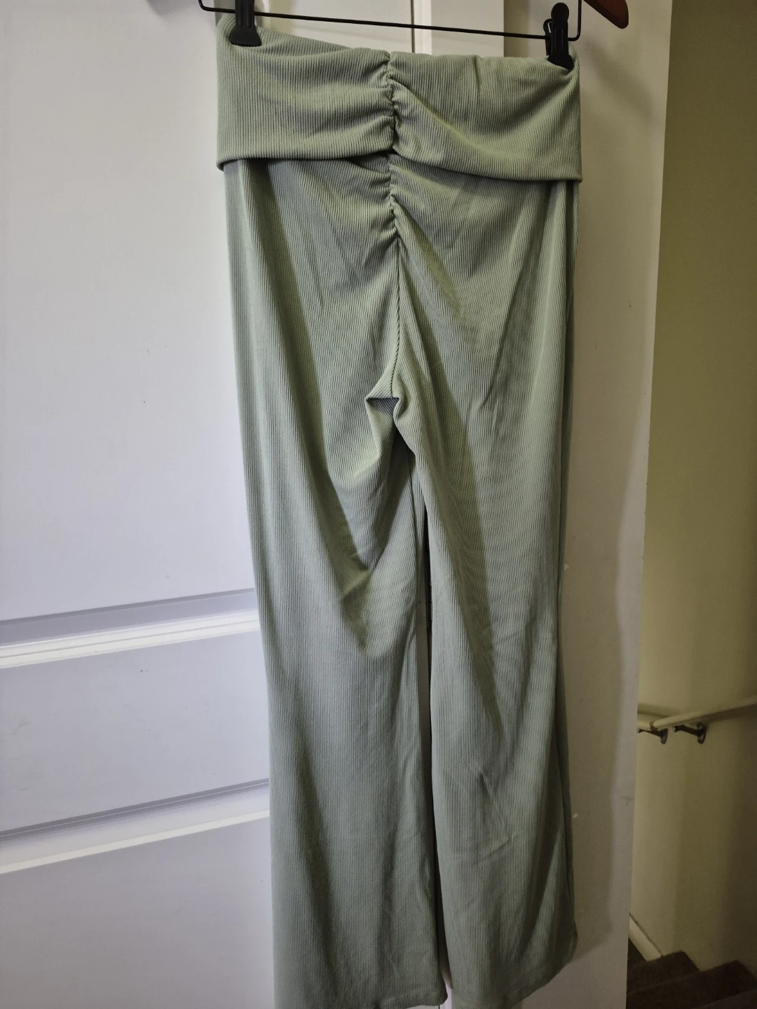 Rose + Vine Ribbed Foldover Waist Flare Pants Size XS/S - photo 4
