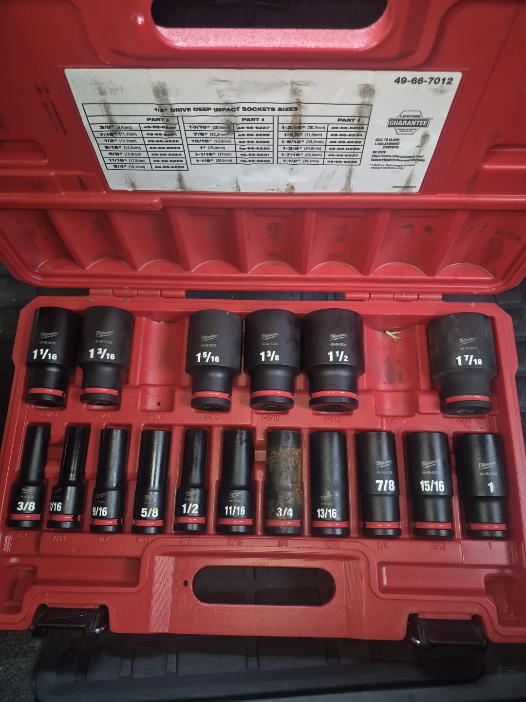 Milwaukee 1/2" Drive Deep Impact Socket Set