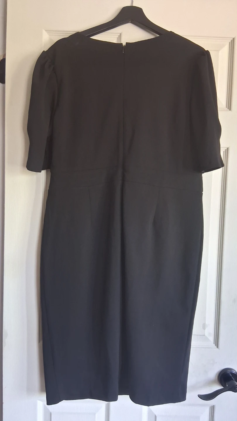 Suzy Shier Black Faux Wrap Belted Dress - photo 2