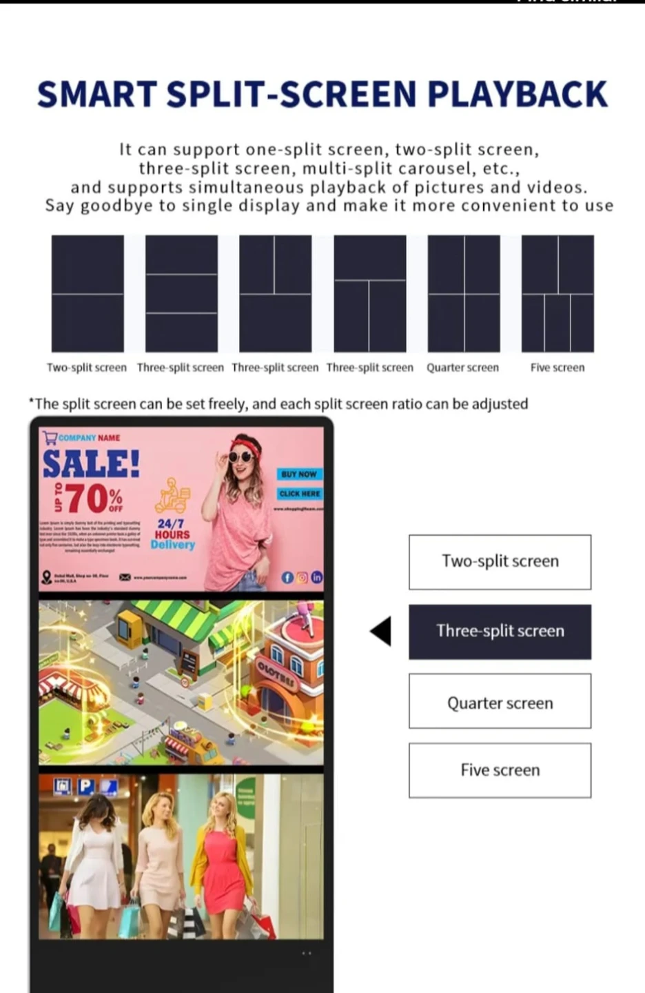Digital Advertising Display Screen 1080P HD