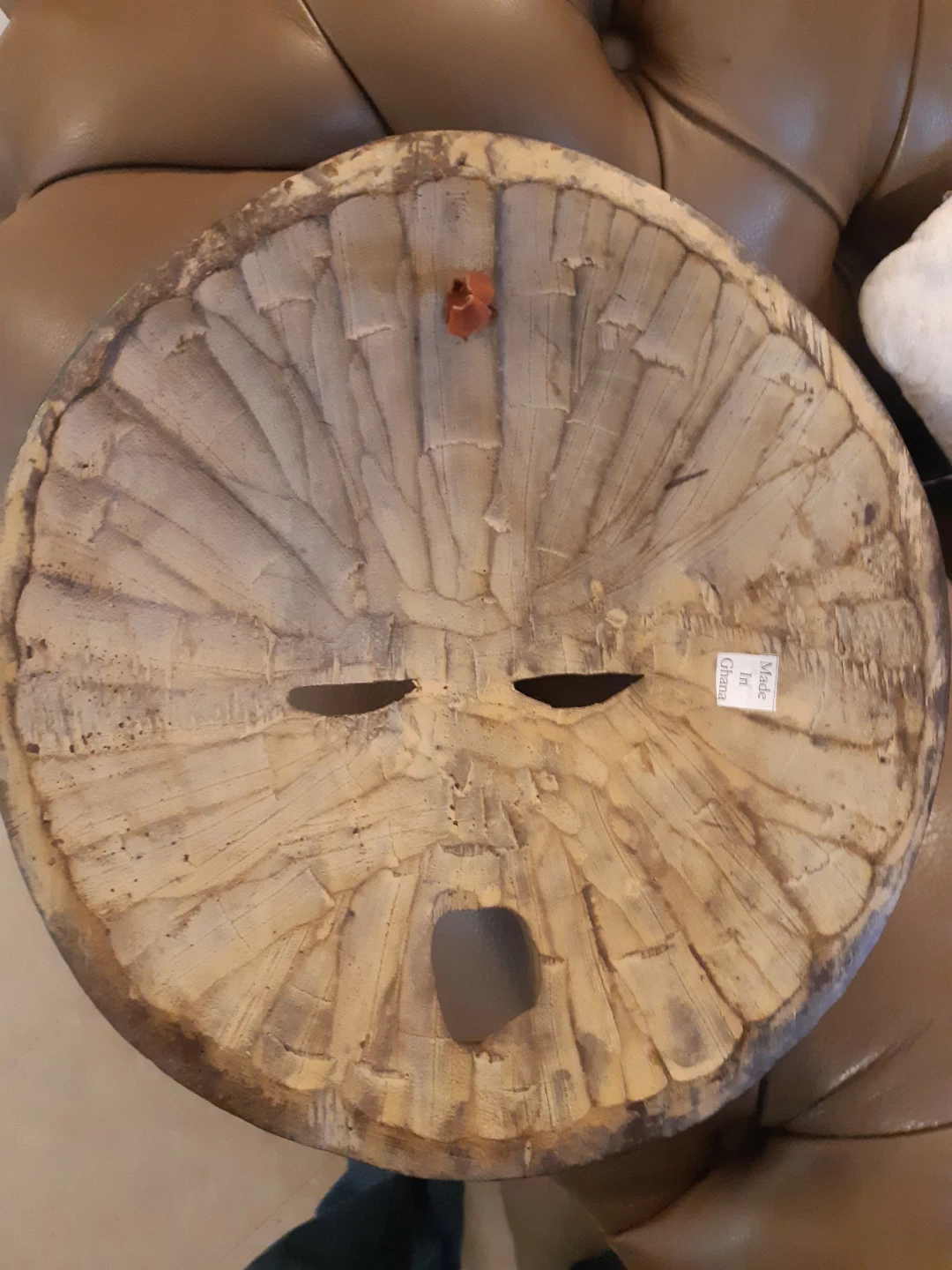 Hand Carved Decorative Tribal Mask, made in Ghana. - photo 3