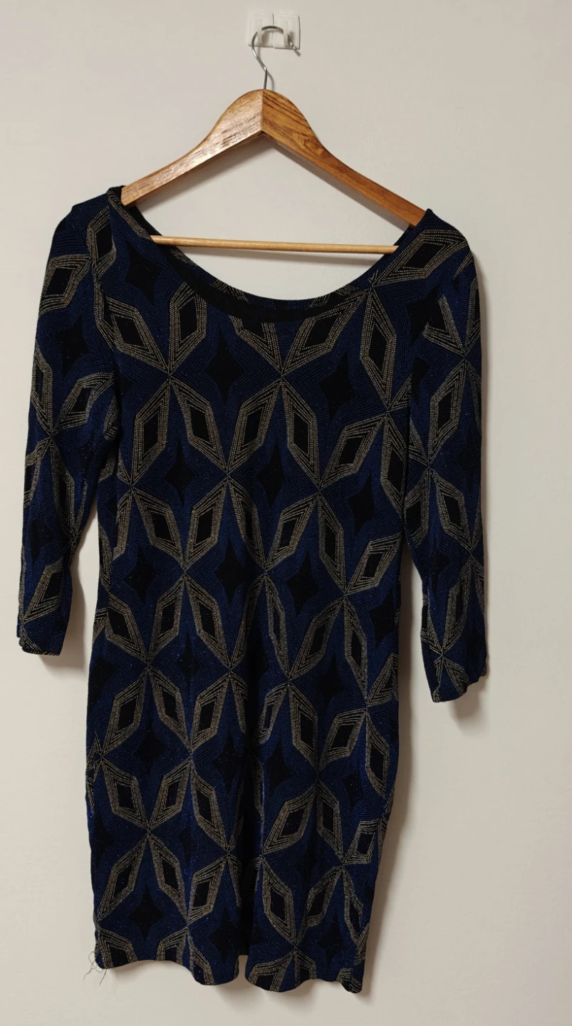 Women's Geometric Print 3/4 Sleeve Dress - photo 2