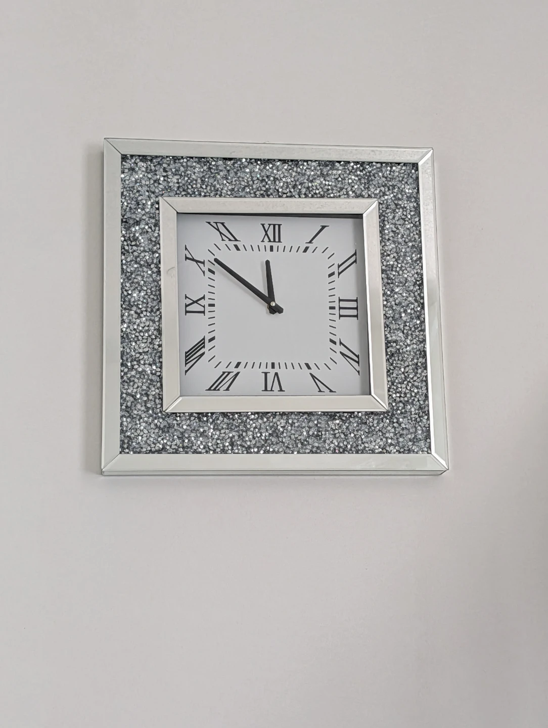 Decorative Wall Clock with Rhinestone Accent