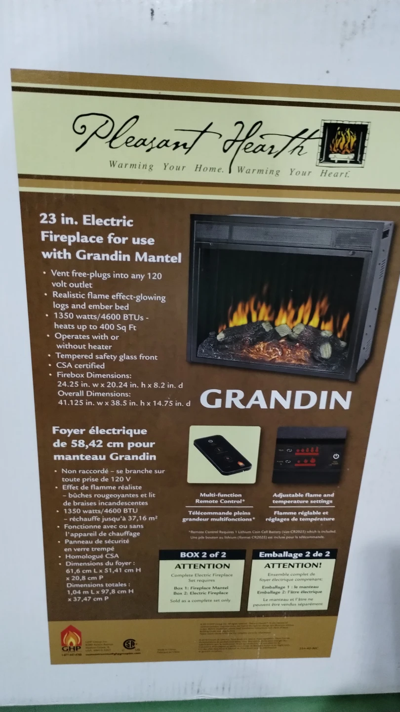 Pleasant Hearth Grandin Electric Fireplace with Mantel