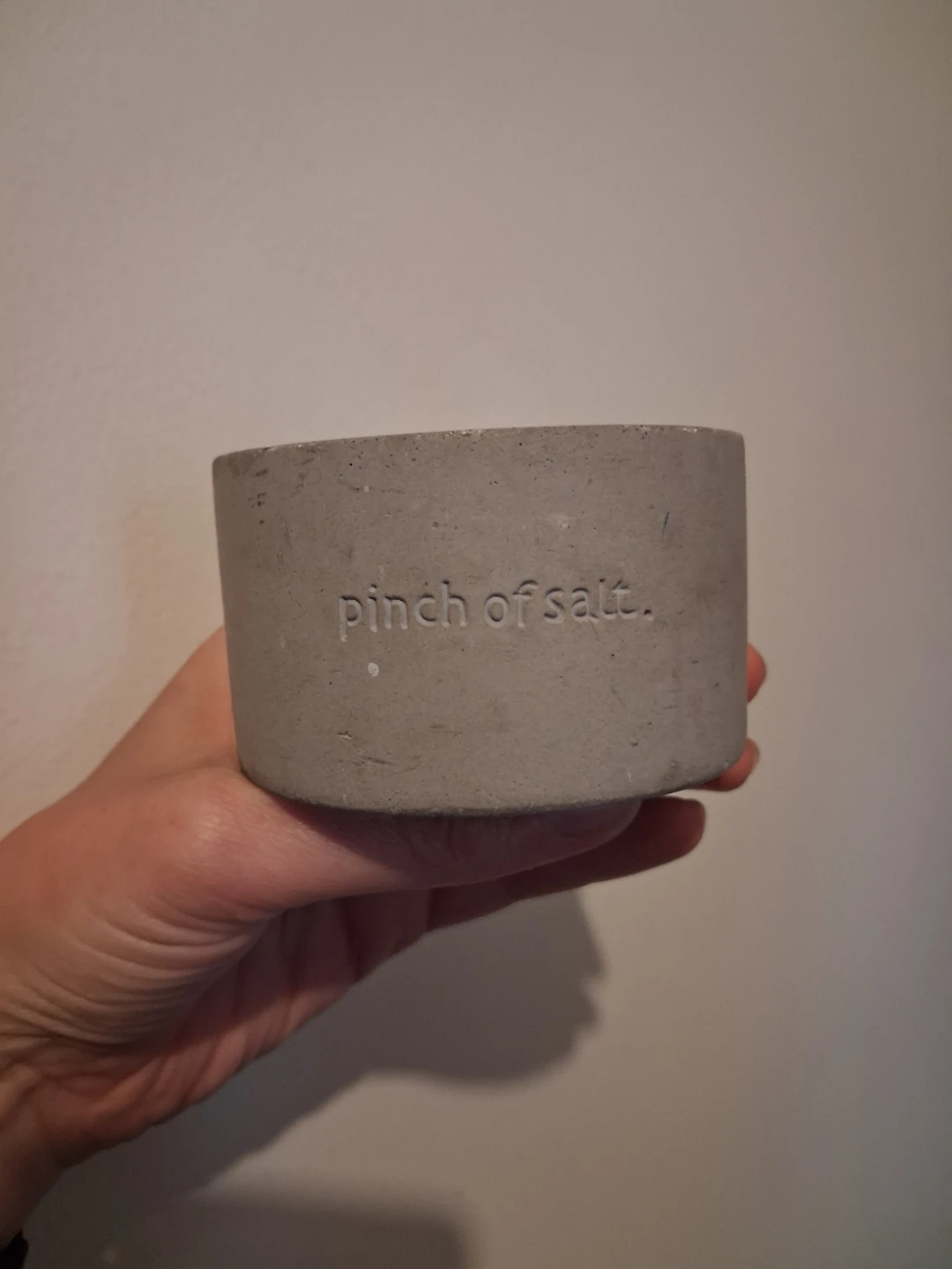 Concrete Container "pinch of salt."