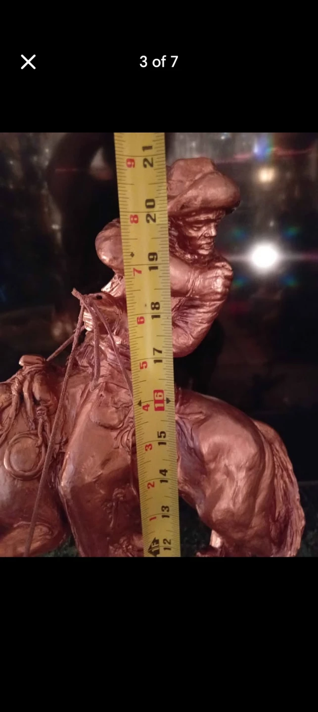 Austin Sculpture Bronze Western Cowboy on Horse Figurine 1978 - photo 3