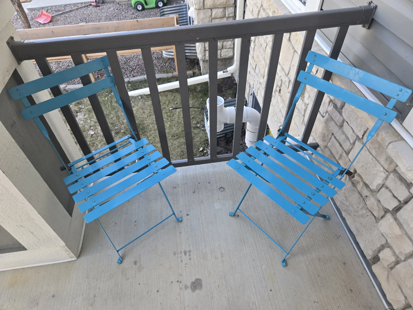 Blue Metal Bistro Outdoor Table Set - photo 2