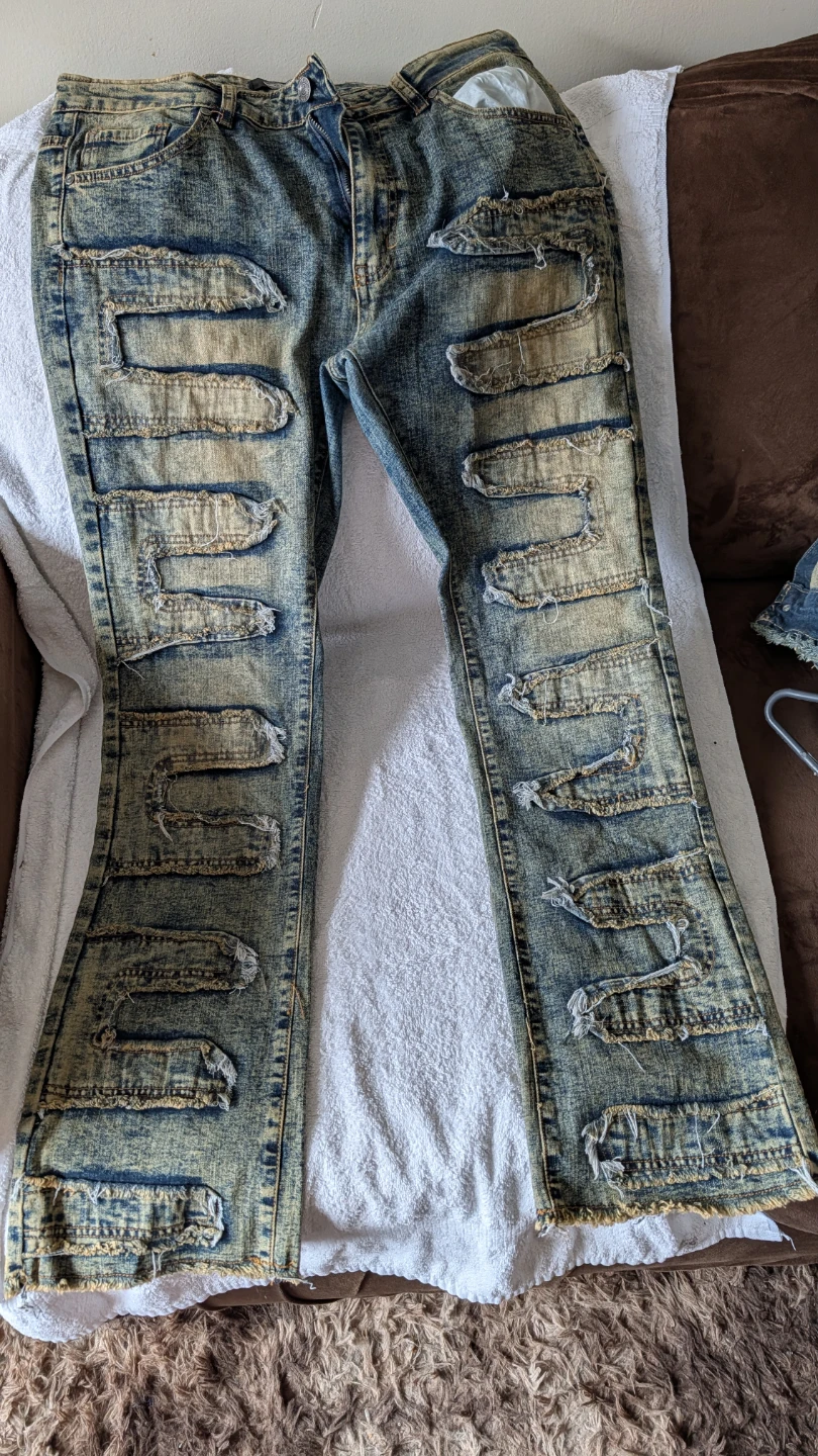 Washed Denim Jacket and Flare Jeans Set - photo 3