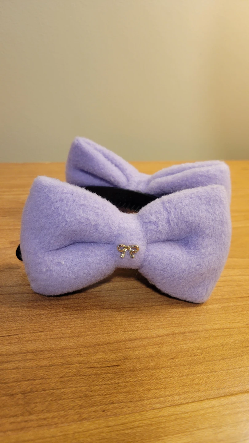Light Purple Fleece Bow Banana Clip