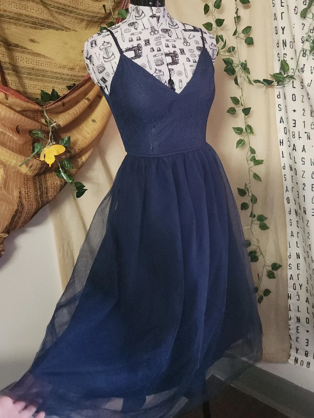 David's Bridal Navy Lace & Tulle Dress - photo 2