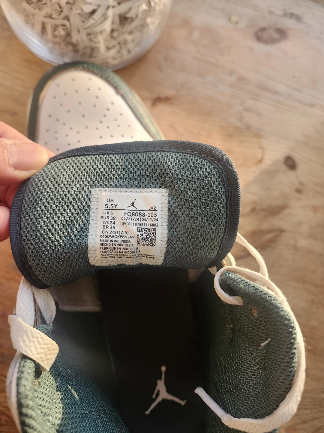 Air Jordan 1 Mid SE White Pine Green TD Shoes - photo 3