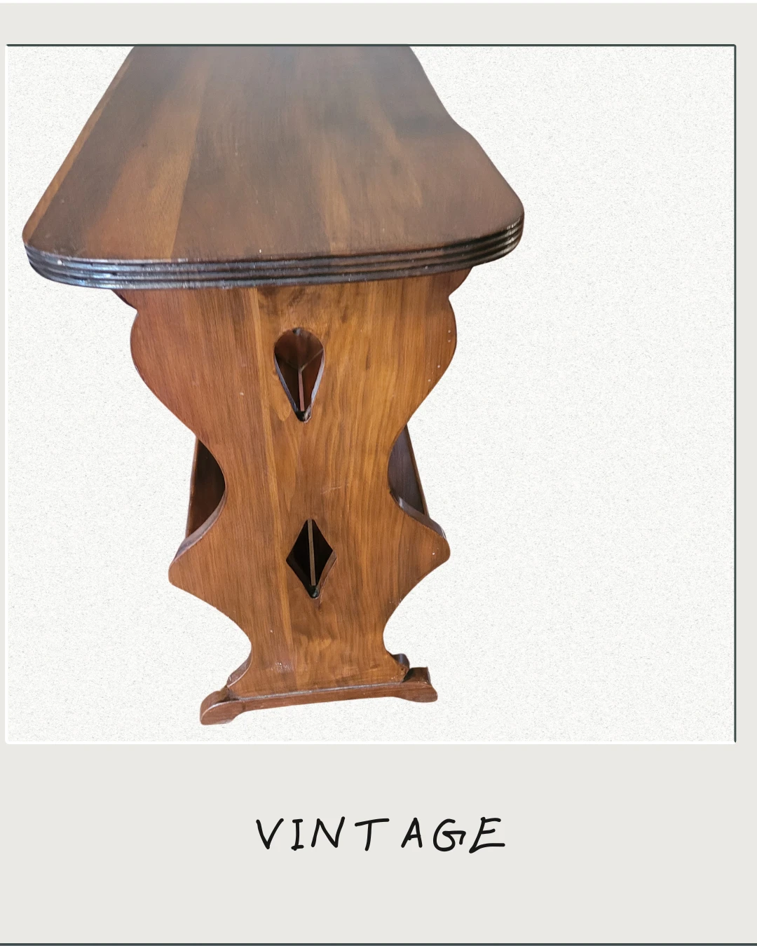 VINTAGE Wooden Side Table with Shelf. - photo 2