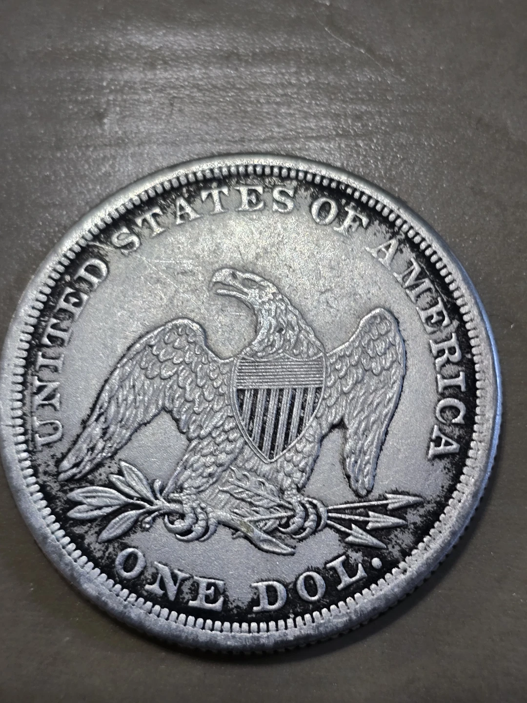 1862 US Seated Liberty Silver Dollar Coin