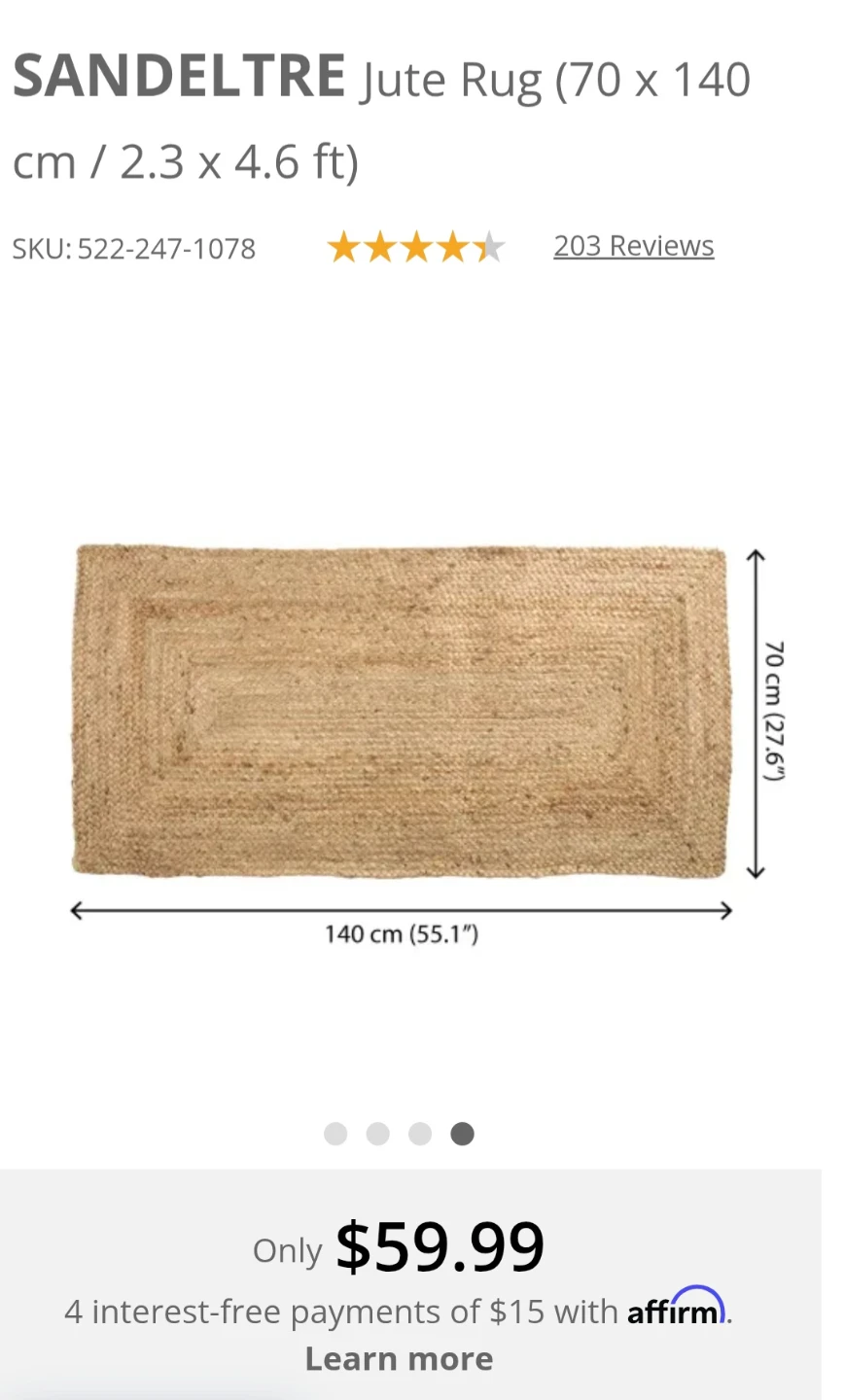 Jute RUG Carpet Runner BRAND NEW!  Thornhill pickup - photo 3