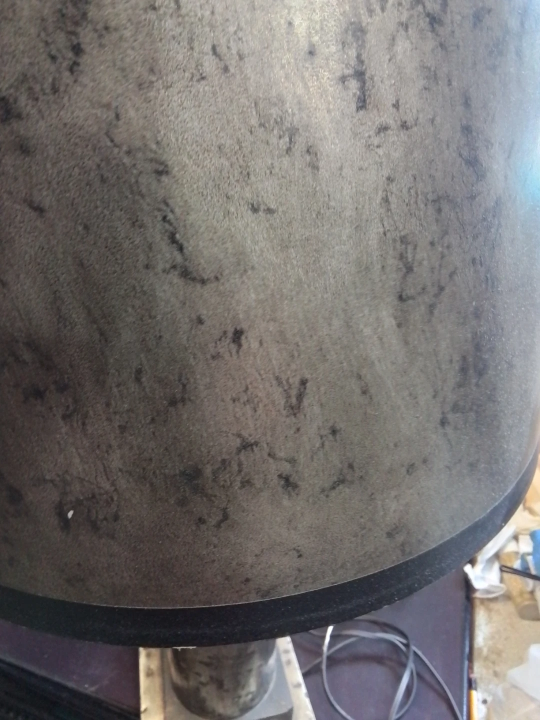Brutalist/Industrial Chic Table Lamp mottled, pitted metallic