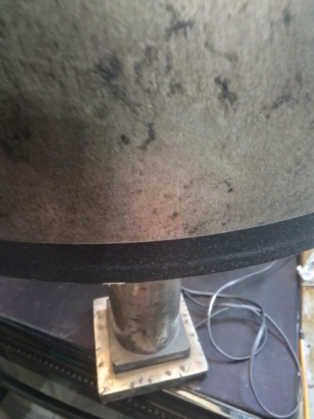 Brutalist/Industrial Chic Table Lamp mottled, pitted metallic - photo 2