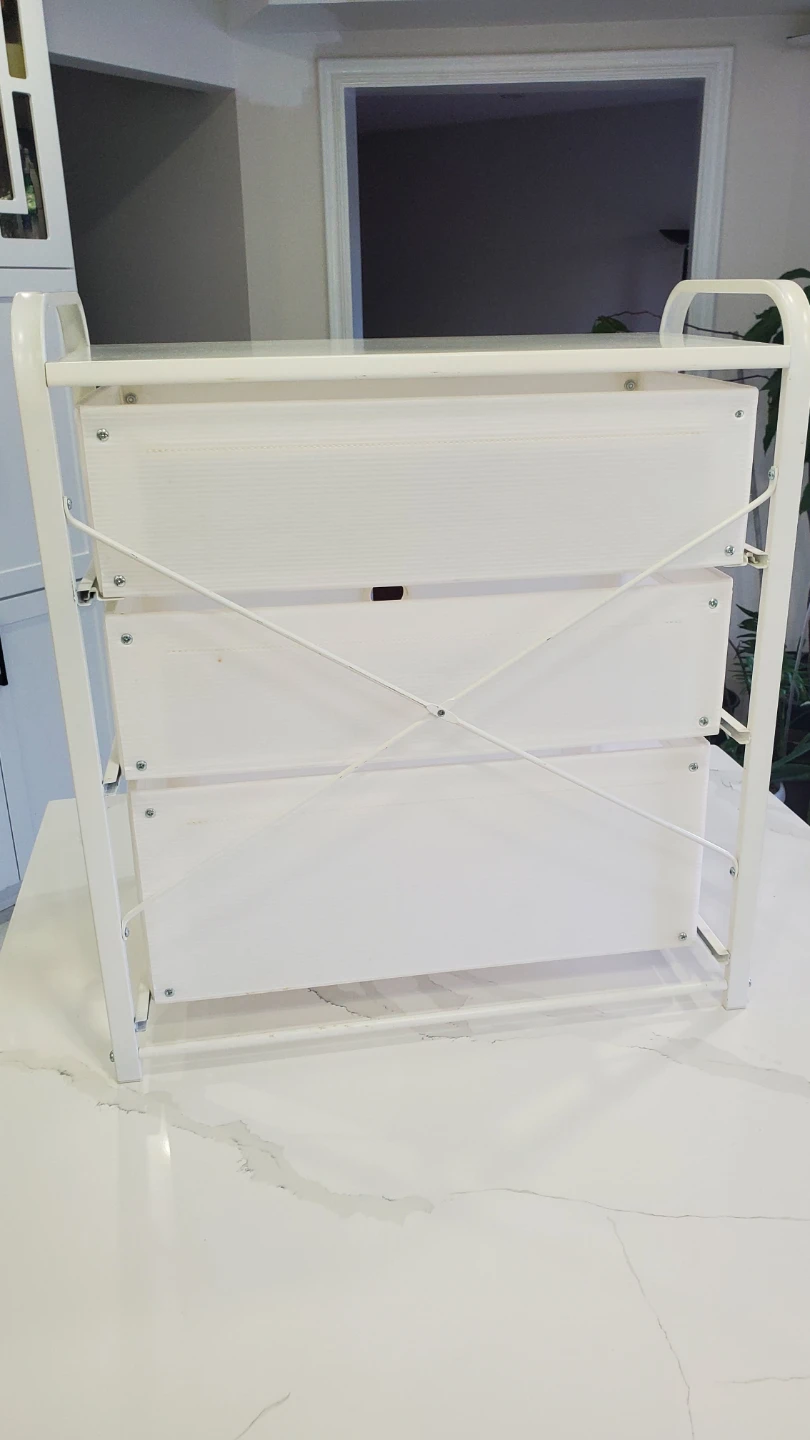 White 3-Drawer Storage Cart - photo 5