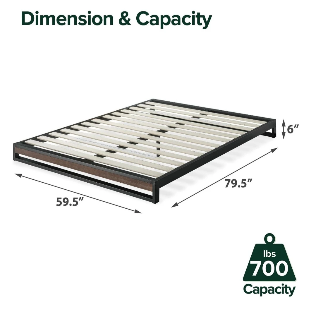 Queen Size Platform Bed Frame with Wood Accent - photo 3