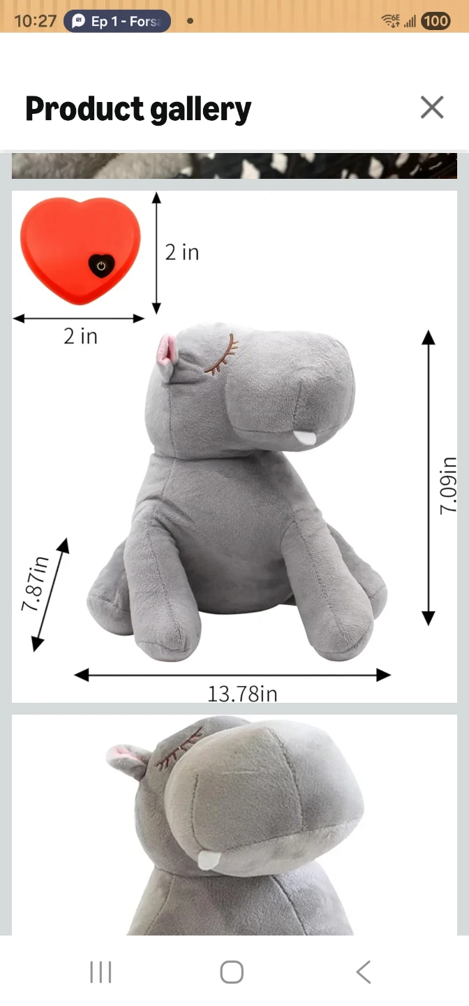 3T GROUP Heartbeat Puppy Toy for Dogs - Comfort Plush Hippo - photo 2