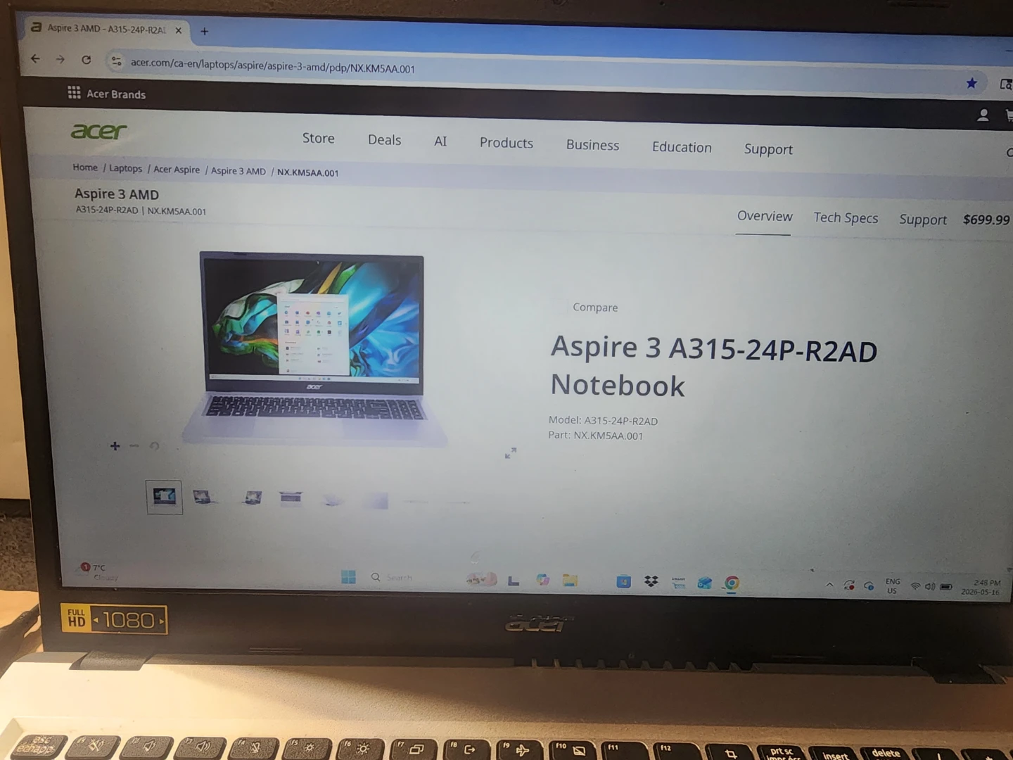 Acer Aspire 3 A315-24P Laptop - AMD Ryzen 3, 16GB RAM, 512GB SSD - photo 5